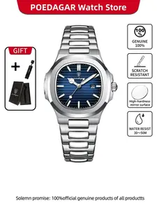 Poedagar Luxury Women's Quartz Watch Waterproof Night Light Women's Stainless Steel Watch Fashion Leisure Women's Quartz Watch Luminous Analog Watch Stainless Steel Wristwatch Modern Waterproof Watch Modern Watches Casual Quartz Watch