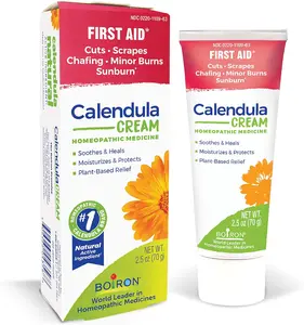 Boiron Calendula Cream for First Aid, Minor Burns, Cuts, Scrapes, Insect Bits and Sunburn - 2.5 oz Remedies Therapy