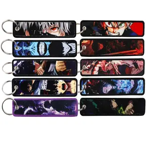 Cool Japanese Anime Man Key Fobs Holder Keychain for Motorcycles Manga Key Ring Key Tag Fashion Accessories Fans Gifts