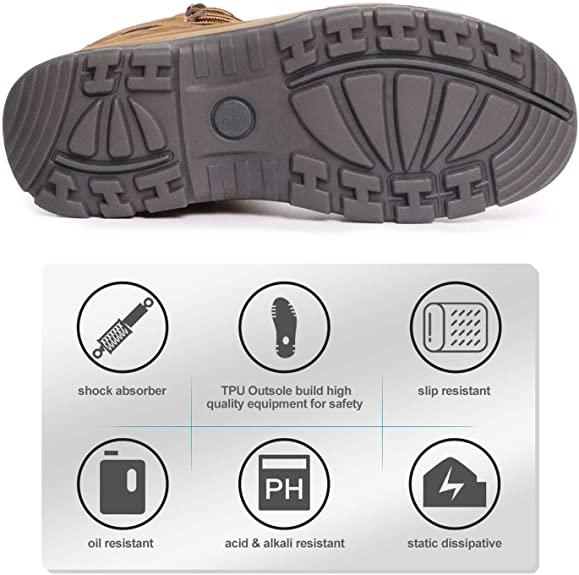 Men's 8" Steel Toe Tactical Boots, Outdoor Lightweight Coyote Military Boots for Hiking Work Combat Trekking Camping Shoes