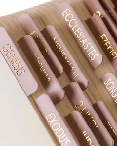 Tabs for Women Study , Embossed Matte Catholic  Tabs , Laminated  Tabs,  Book Tabs w/Old &  Testament Neutral  Labels Tabs,   Study Supplies Oak
