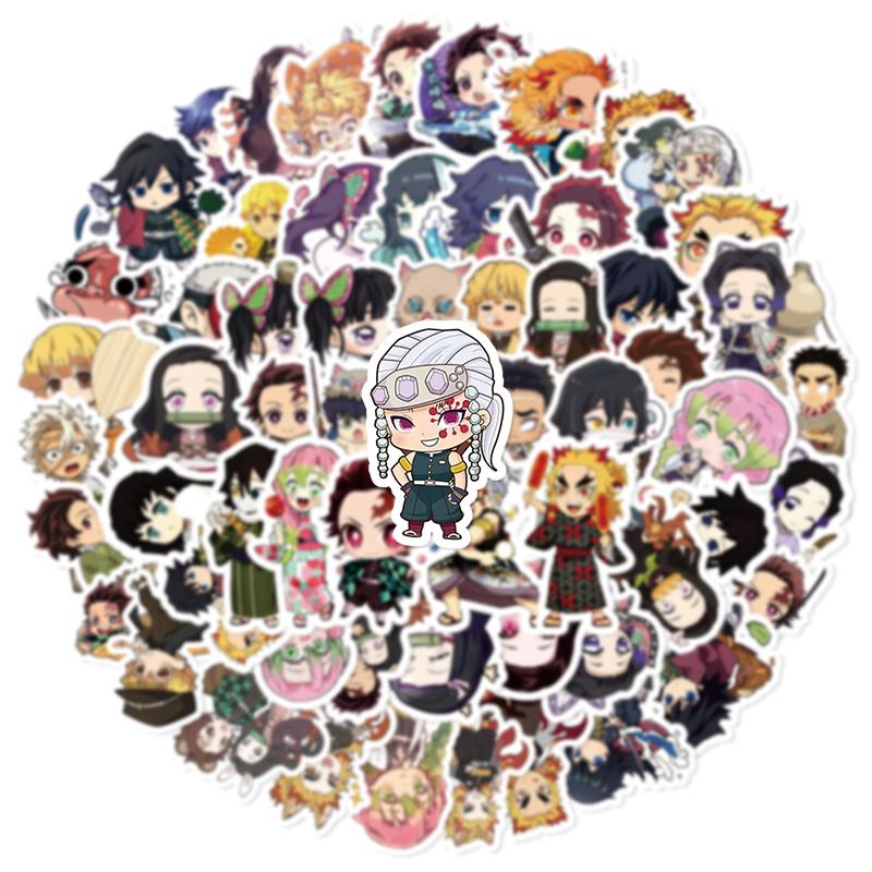 74 Pcs Demon Slayer Anime Stickers, Perfect for Phone Cases, Laptops, Skateboards, DIY Crafts, Customizable Gear