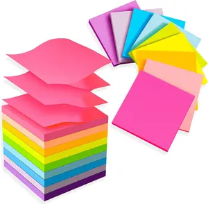 (18 Pads) Pop up Sticky Notes 3X3 Refills, Strong Adhesive Memo Pad Bulk with 9 Bright Colors, Suitable for Home, Office, School, Clean Removal TKTB