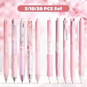 5/10/20pcs Quick Dry Black Ink Pens, Retractable Gel Pen Set, Cute Smooth Writing for Office School Student, No Smudge, Ideal Stationery Gift for Teachers and Classmates, Funny Teacher Pens