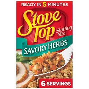 Stove Top Savory Herbs Stuffing Mix 6oz Box – Classic Herb-Seasoned Bread Stuffing, Quick-Prep Side Dish, Homestyle Flavor