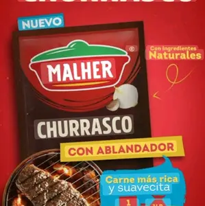 1 Tira De 12 Sobres de  Sazonador Churrasco Melher con Ablandador Mescla en polvo 10g