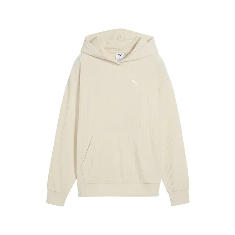 PUMA Womens Elevated Essentials Comfort Velour Rib Hoodie Casual Outerwear Casual - White