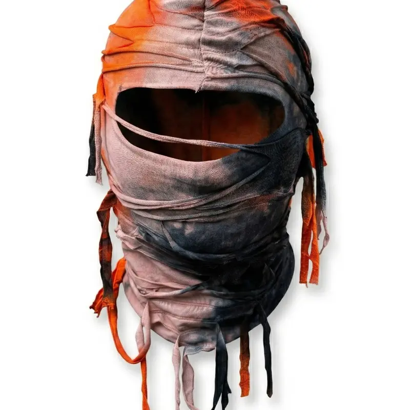 Distressed Ski Mask Balaclava - Yeat Shiesty Style, Tattered Artisanal Knitted Full Face Mask for Men Women, Y2K Wasteland Deconstructed Streetwear, Athletic Face Masks, Face Covering