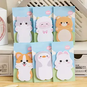 6-Pack Cartoon Penguin Rabbit Animal Sticky Notes, School Supplies Stationery, Cute Notebooks for Kids, Office & Home Use