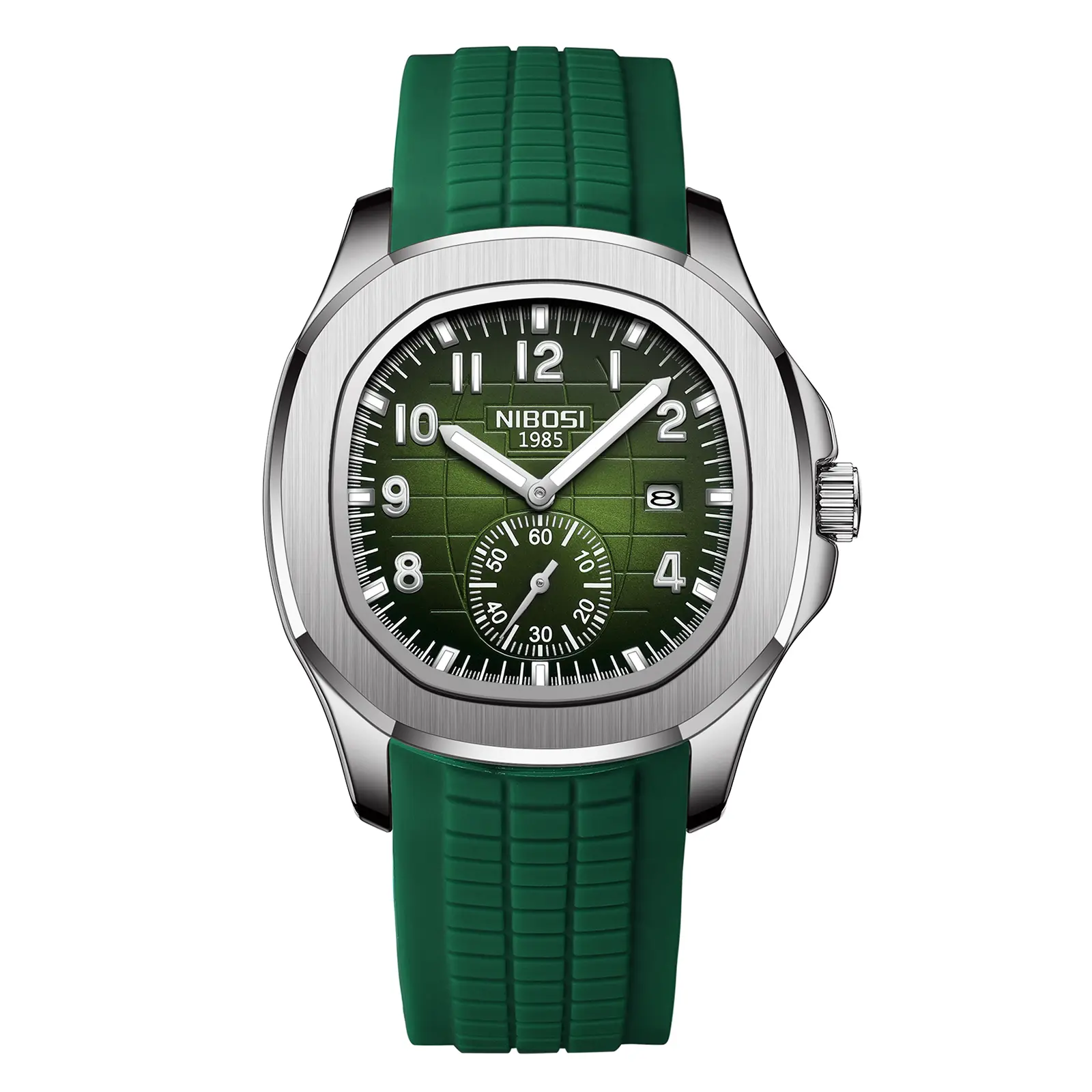 NIBOSI Men's Analog Watch,  Silicone Strap, Date Display | Unique Designer, Waterproof Fashion Casual Sports Classic Dress Quartz Wrist Watches for Men