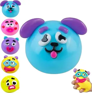 DIY Face Change Squishy Stress Ball, Cute Removable Eyes & Mouth Squeeze Toy, Soft Sensory Fidget Toy for Anxiety Relief, Fun Decompression Toy for Kids and Adults