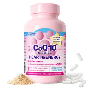 CoQ10 Pet Supplement for Dogs & Cats Maintain Heart Wellness Easy-to-Use Capsules with Natural Chicken Liver Taste Enhances Vitality & Energy