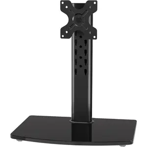 Single Monitor Stand Fits Max 32 inch Computer Screen, Free-Standing Monitor Desk Stand, Monitor Mount with Height Adjustable, Swivel, Tilt, Rotation, VESA Monitor Stand 100x100