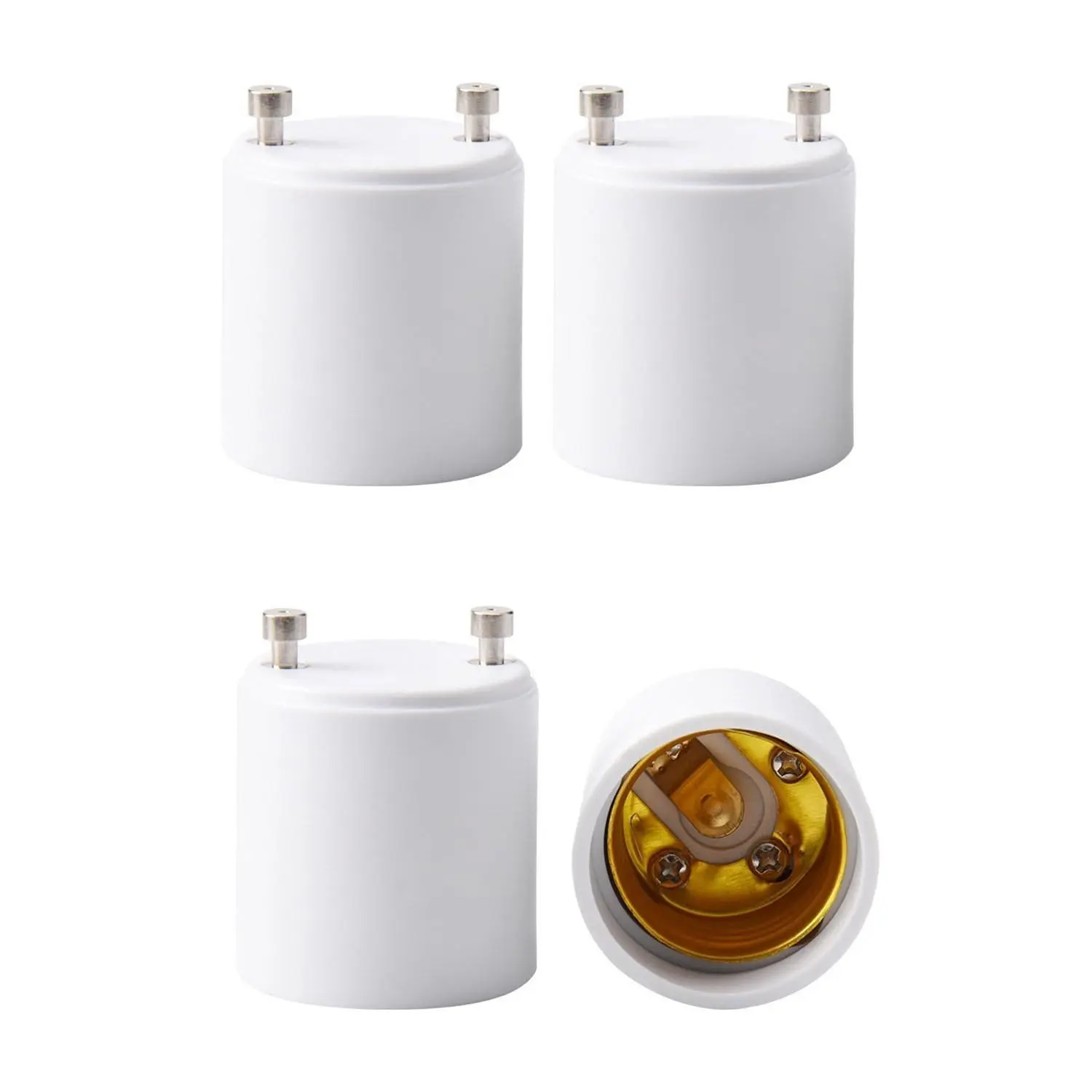 4-Pack Fireproof GU24 to E26-E27 Adapter Set, Converts Bulbs to Transform GU24 Fixtures for Any Standard Screw-Based E26/E27 Bulb, 1.5-2.5 in Increase, 392℉ Heat Resistant, 150W Max Wattage