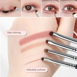 Small Angle Precise Detail Eyeshadow Brush Soft Horse Hair Eyelid Highlighter Lying Silkworm Brushes Eye Makeup Application Tool