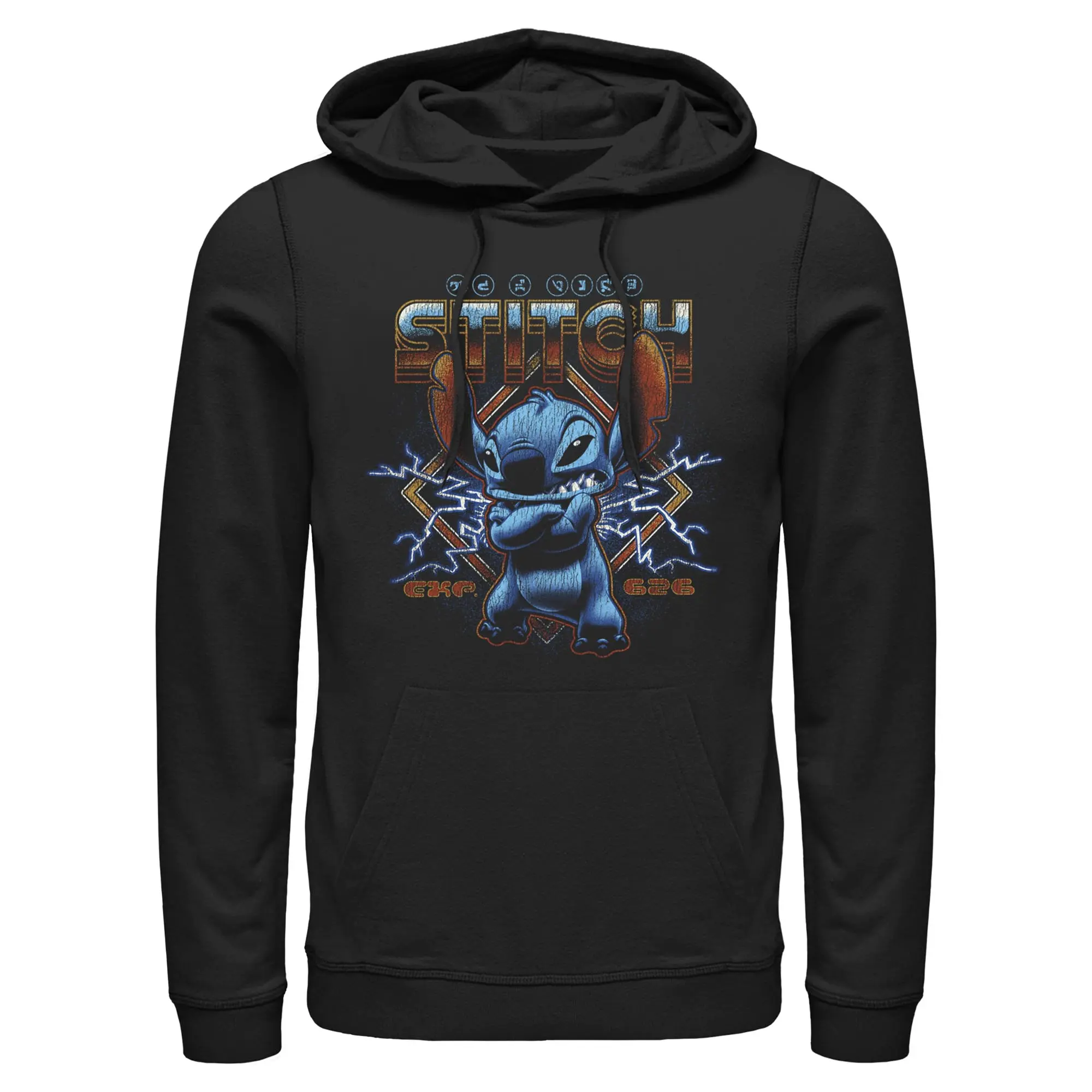 Mens Lilo & Stitch 80s Rocker Stitch Lightweight Hoodie