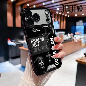 GOD'S PLAN.PSALM 28:7 And Jesus  Pattern Soft silicone Phone Case for iPhone 17 Pro Max Air 16 Pro Max 15 Plus 14 13 12 11 All-inclusive lens Anti-drop Transparent Electroplated Protective Cover