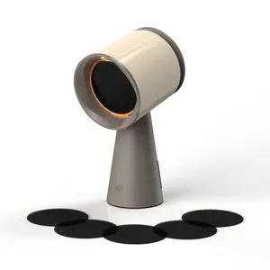 Upstreman Portable Range Hood Kitchen–5-Layer Filter Compact Desktop Exhaust Fan, Powerful 3-Speed Smoke Removal, Low Noise Countertop Range Hood, Oil Cup, for Apartments, Dorm, RV, Indoor BBQ–Off-white