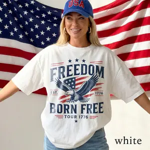 4th July 250th Year Shirts, Freedom Born Free Eagle Tee, Patriotic USA Tour 1776 Graphic Shirt, America Gift Tee