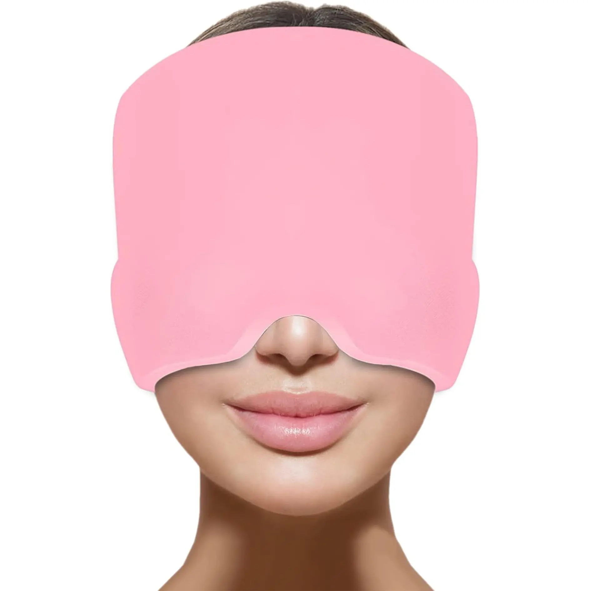 Silicone lce Pack Eve Mask, 1 Count Headwear Blackout Cap, Sleep Maskfor Yoga, Sports, Outdoor Activities,Headache Relief Hat for Migraine Relief, Tension, Stress Relief