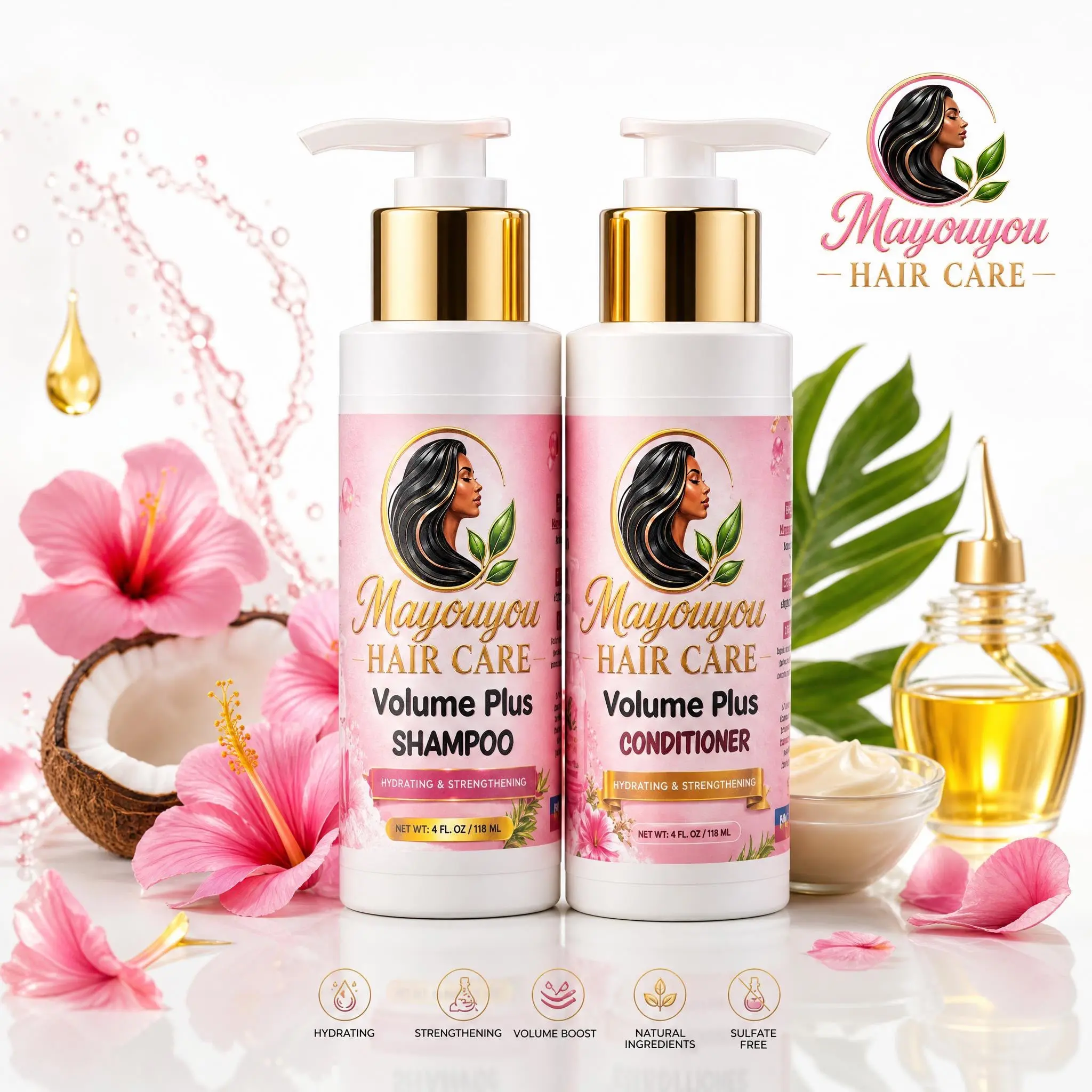 Mayouyou Volume-Plus, Hair Growth Shampoo & Conditioner Kit, 4 oz Beauty & Personal Care Haircare Product