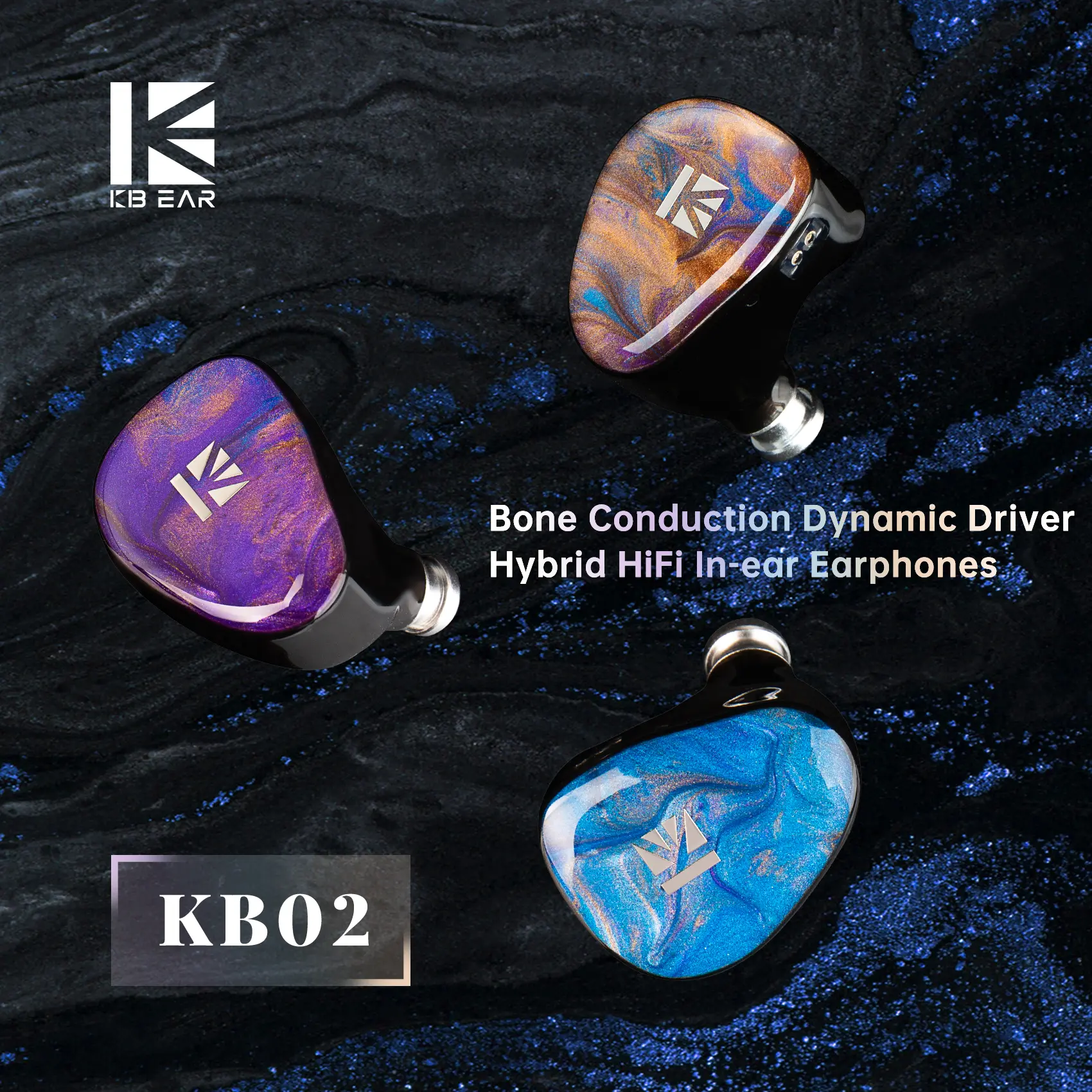 KBEAR KB02 in Ear Monitors,Portable Wired Headphones, 10MM DD and Bone-Conduction Driver with 2PIN IEM Cable for Musicians/Singers/Audiophiles/Movies