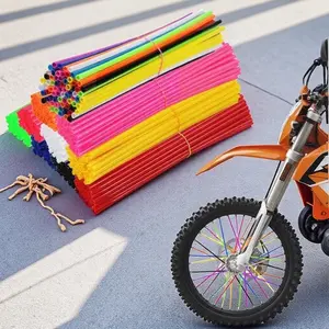 36pcs Bike Motorcycle Wheel Spoke Sleeve Kit, Secure Snap-on Design for MTB Road Bike Maintenance, Safety Warning Labels, Multi-Type Spoke System Tool, Essential Repair Parts for Bulk Needs, Bicycle Rim