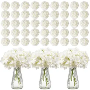 VEVOR 305-Piece Realistic White Silk Fake Hydrangea Floral Stems, Decorative Artificial Flowers Bulk for DIY Wedding Bouquets, Home Centerpieces
