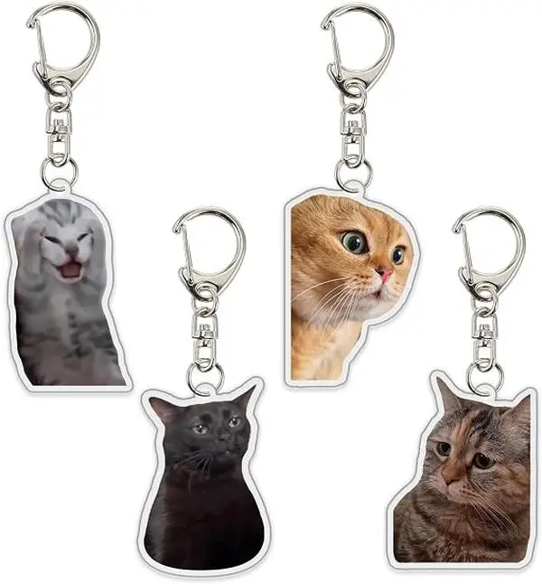 Custom Pet Portrait Keychain | Personalized Dog & Cat Acrylic Keyring | Unique Pet Lover Gift HD Print Custom Pet Keychain | Waterproof Acrylic Dog/Cat Keyring | Lightweight & Durable