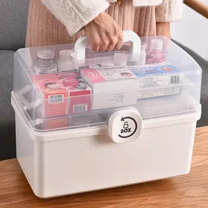 Cross-border household medicine storage box, large-capacity multi-layer home first aid kit, large-sized medicine classification storage box