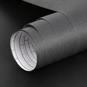 Self-Adhesive Wallpaper Peel & Stick Wallpaper, Dark Grey, Waterproof Contact Paper for Kitchen Cabinets, Living Room Decor