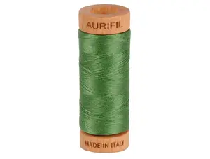Aurifil 80wt 2-Ply Cotton Thread | Very Dark Grass Green (#2890) | 300 yds