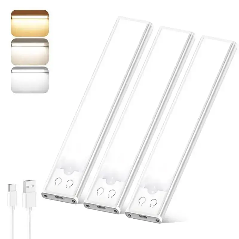 16-inch Under Cabinet Lights,Motion Sensor Night Light Indoor,1500mAh USB Rechargeable Light,Self adhesive installation(