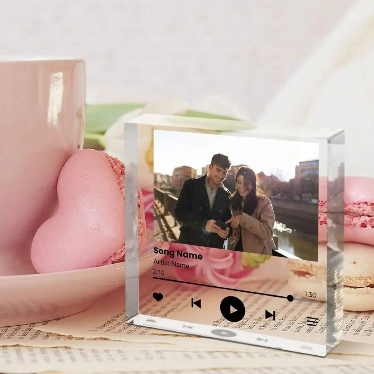 Customized Acrylic Photo Brick, Personalized Clear Photo Frame Block For Family Photos Wedding Anniversary Birthday Home Decor Gift Option