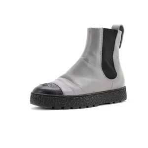 Pre-owned Chanel Women's CC Turnlock Cap Toe Chelsea Boots Leather by Rebag