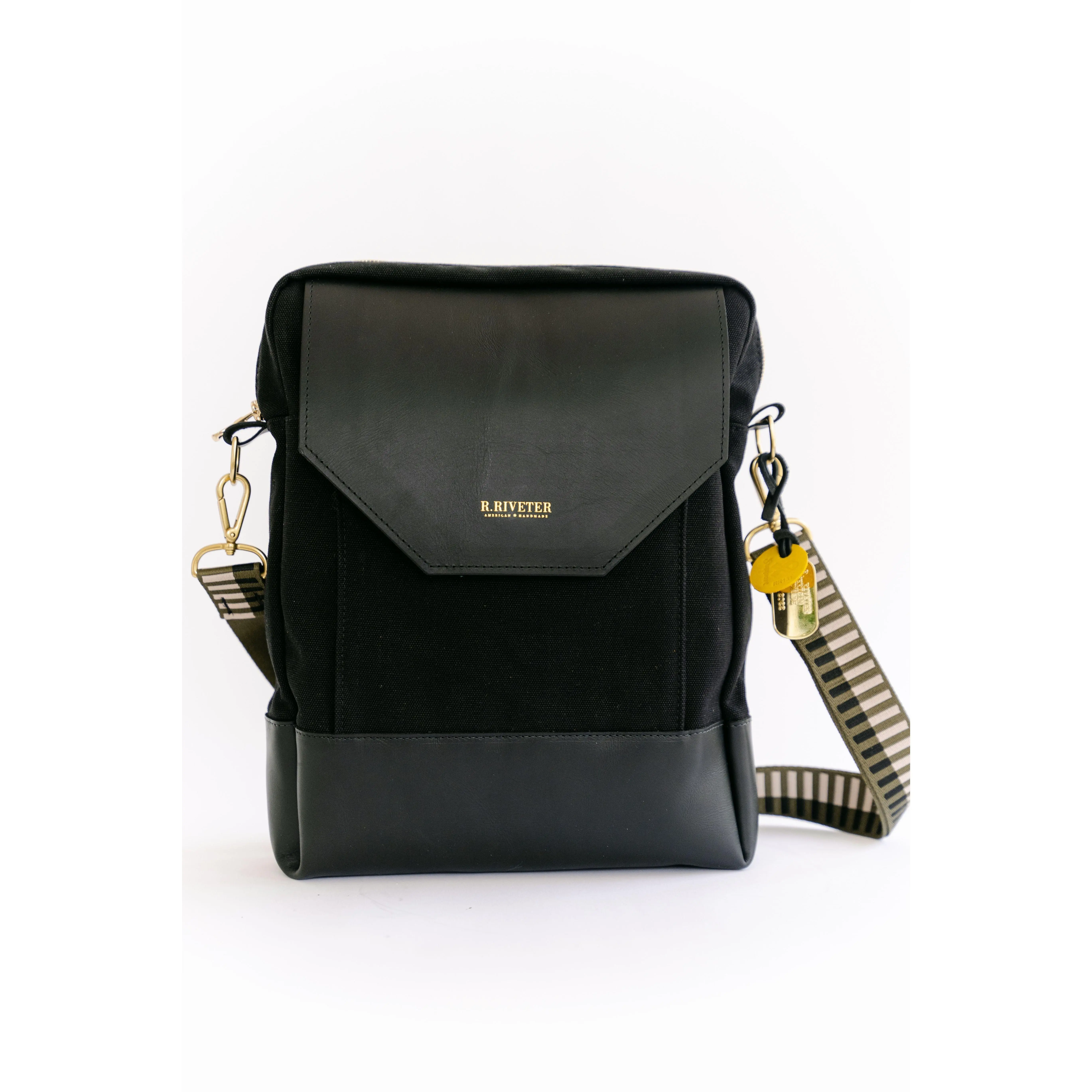 Corbin | Signature Black Canvas + Black Leather Backpack