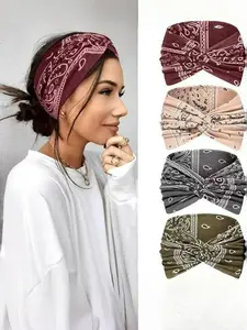 Women's Hairband Set, Wide Thin Elastic Boho Style Soft Hair Bow, Vintage Style, Suitable for Sports Yoga Makeup Beauty Massage Fashion Accessory, Workout Headband, Elastic Headbands, Hair Bows Headbands