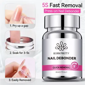 Born Pretty Nail Polish Remover, Nail Art Remover, Press-On Nails, 80ML, Easy Gel & Acrylic Removal, Liquid Formula, No Ca Prop 65 Warning
