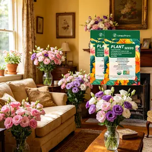 Lisianthus Flower Seeds for Garden Planting – Elegant Cut Flowers for Patio Pots, Balcony Decor & Outdoor Landscaping, Colorful Bloom Mix for Home Garden