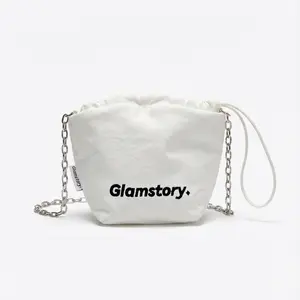 Glamstory Cloud Purse - Stylish Chain Strap Crossbody Bag in White & Pink Colors