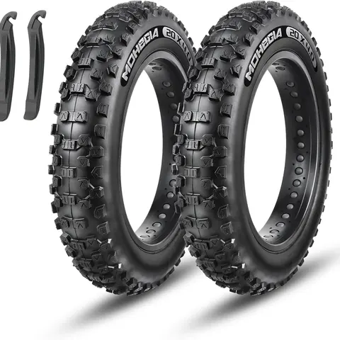 MOHEGIA 20x4.0 Fat Tire E-Bike Replacement Tires - Heavy Rubber Folding Accessories for Adult Commuters, Beach Trikes, Field Exploration, High-Performance All-Terrain Offroad Use, 120kg Greater Load-Bearing Capacity