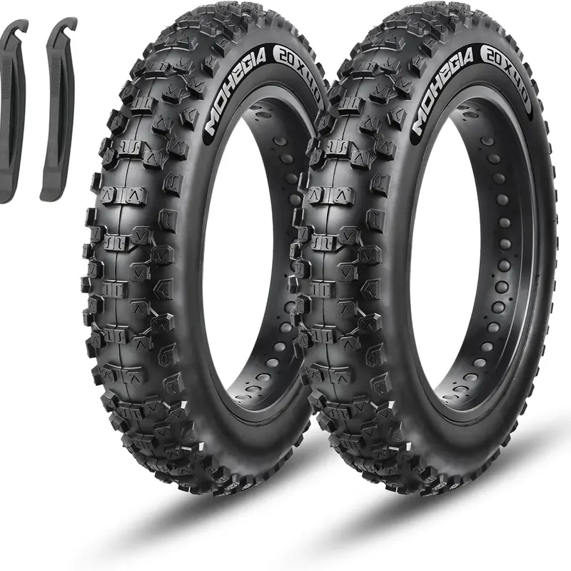 MOHEGIA 20x4.0 Fat Tire E-Bike Replacement Tires - Heavy Rubber Folding Accessories for Adult Commuters, Beach Trikes, Field Exploration, High-Performance All-Terrain Offroad Use, 120kg Greater Load-Bearing Capacity