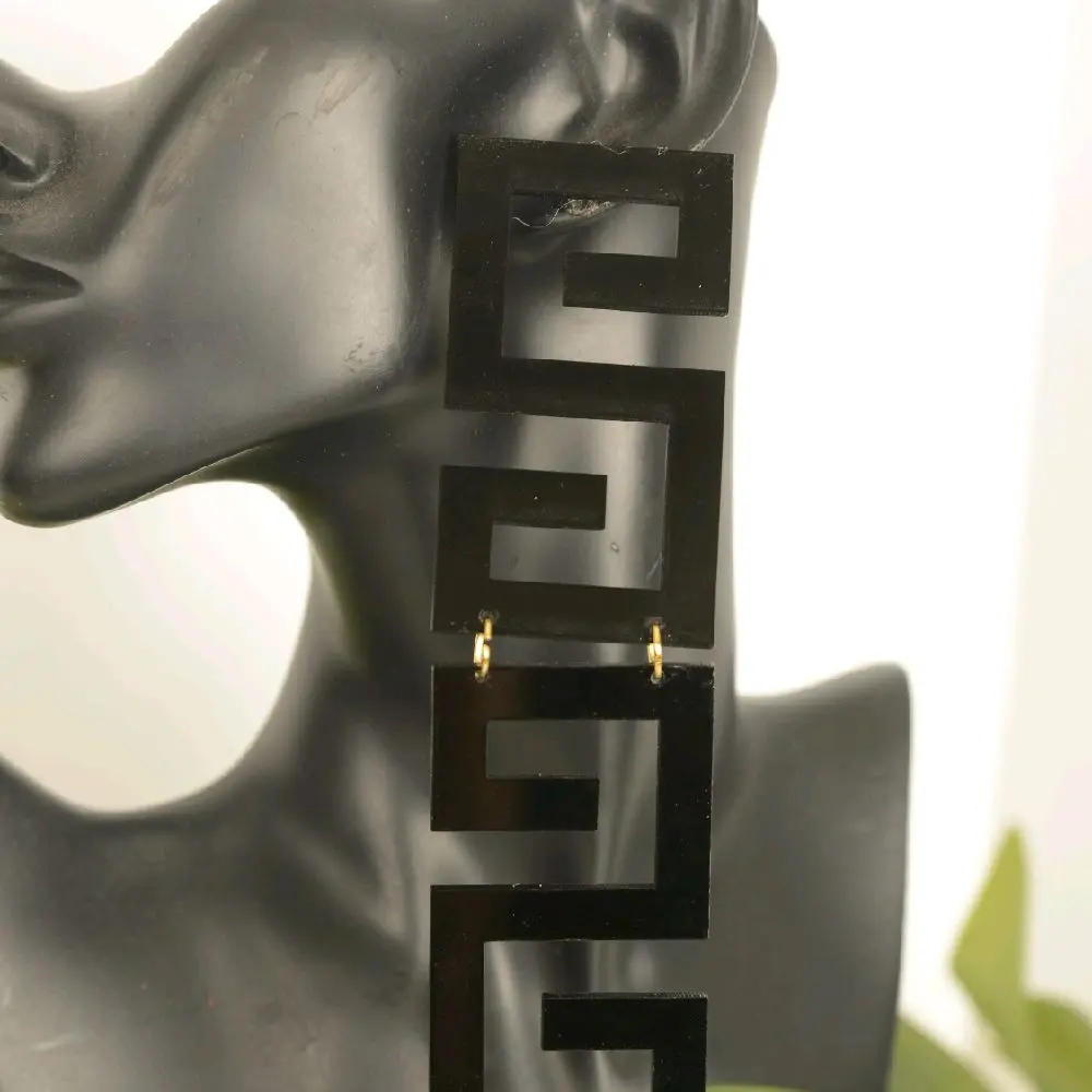 Midnight Maze Oversized Statement Earrings
