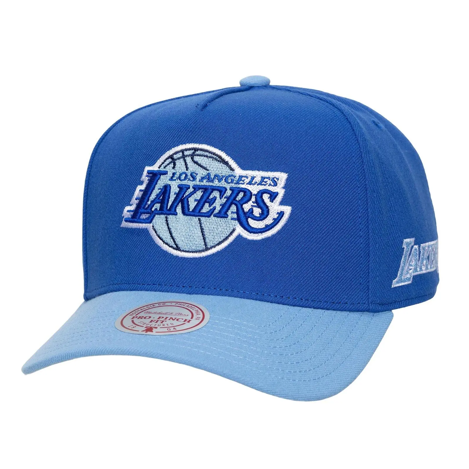 Mitchell & Ness Los Angeles Lakers Royal/Powder Blue Acrylic Legendary Home Pro Pinch Snapback Hat - NBA Throwback, Unisex Casual Team Cap, Fashion Snapback, High Quality, Adjustable Graphic Logo, Hand Wash Only Fan Gear
