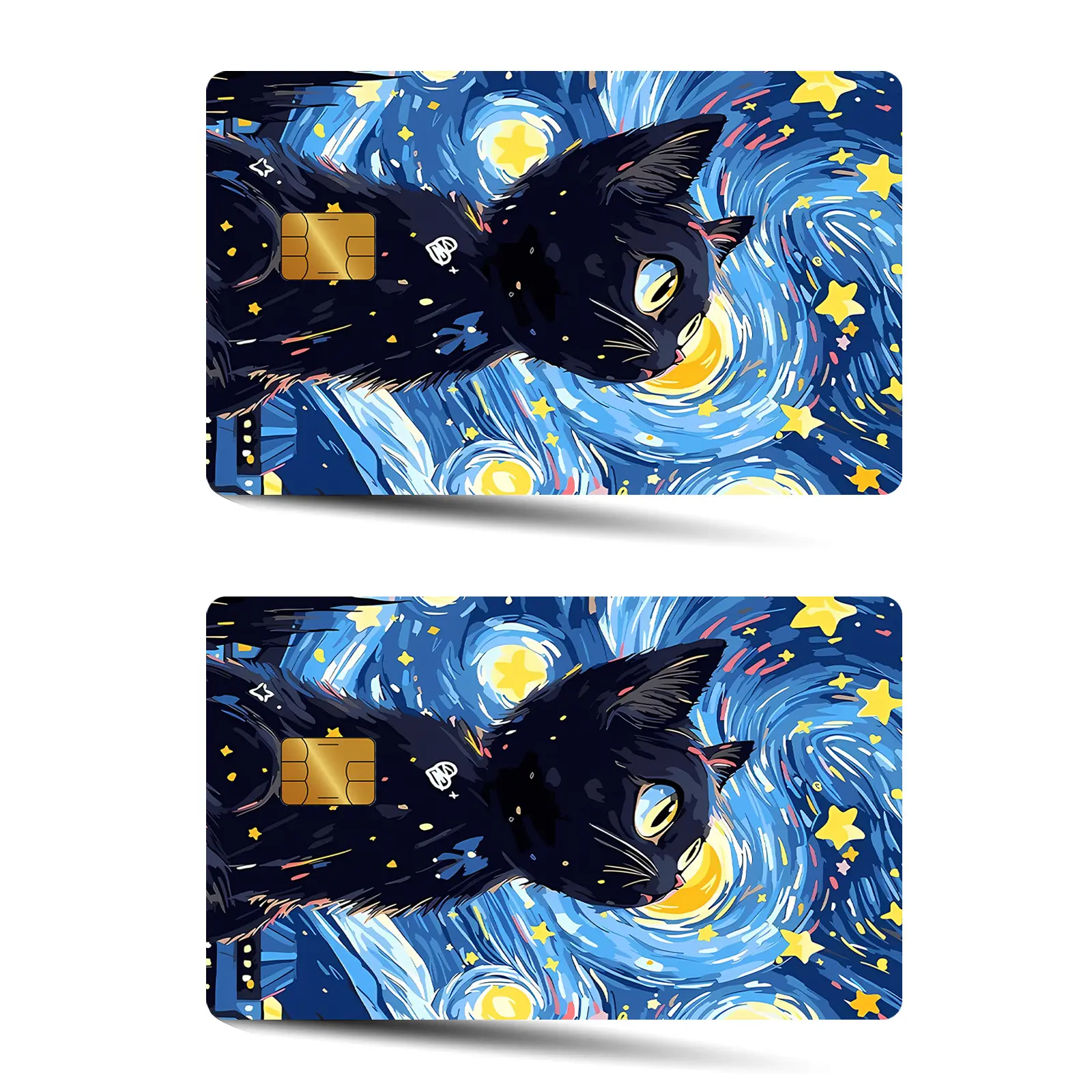 2 Credit Card Debit Card Skin Stickers, Ultra-Thin Matte Feel Waterproof Scratch-Resistant Durable Creative Colorful Patch for Small Chip Cards, PVC Waterproof Stickers