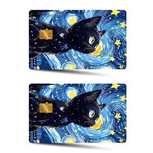 2 Credit Card Debit Card Skin Stickers, Ultra-Thin Matte Feel Waterproof Scratch-Resistant Durable Creative Colorful Patch for Small Chip Cards