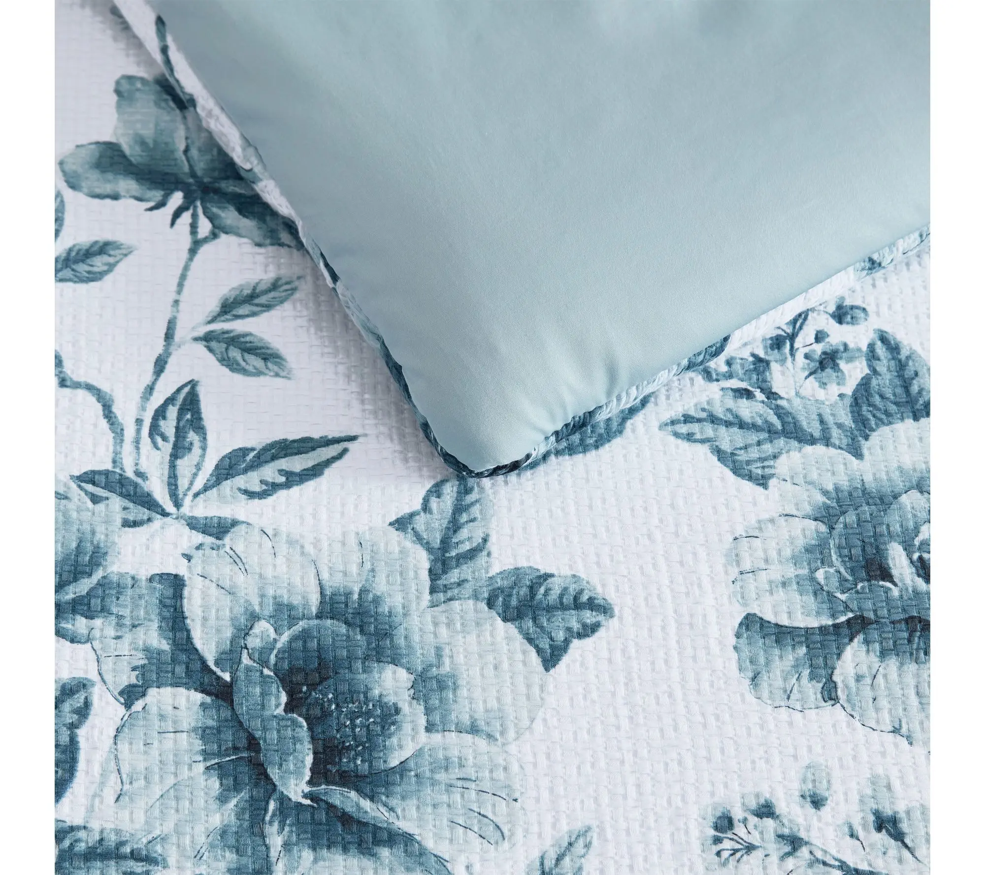 Martha Stewart Vivian Floral Blue Cotton King Comforter Set