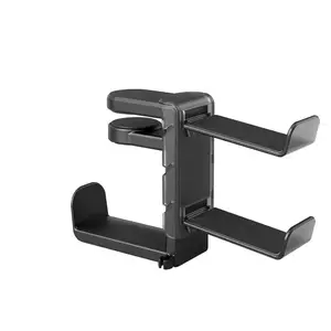 3-In-1 PC Gaming Headset and Controller Holder with Adjustable Clamp, Rotating Arm, Cable Organizer, Black