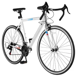 700C Carbon Steel Road Bike with 21-Speed Shimano Drivetrain & Caliper Brakes - Drop Bar Design for Urban Commuting