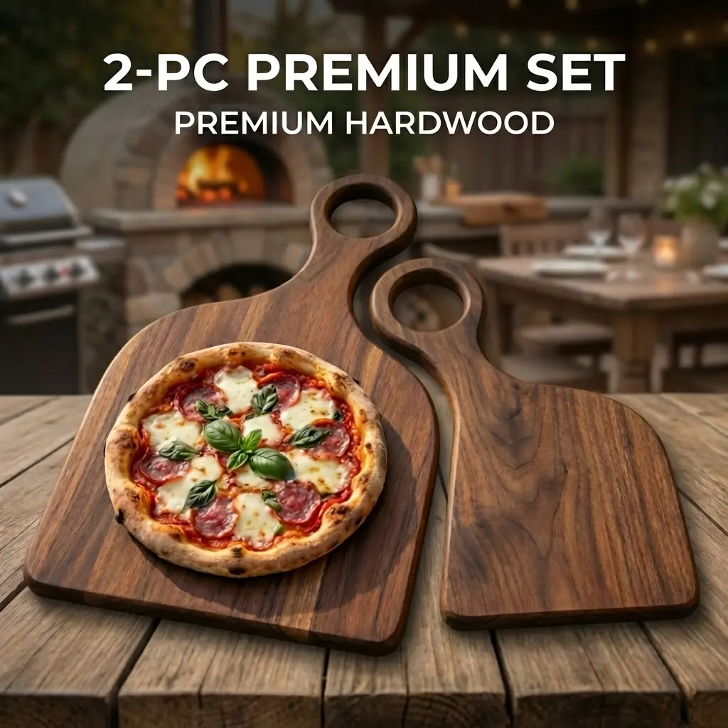 Acacia Wood Kitchen Cutting Board Set - Rectangular Chopping Boards with Handle Slot, Warm Wood Grain for Food Preparation, Daily Chopping, Everyday Use